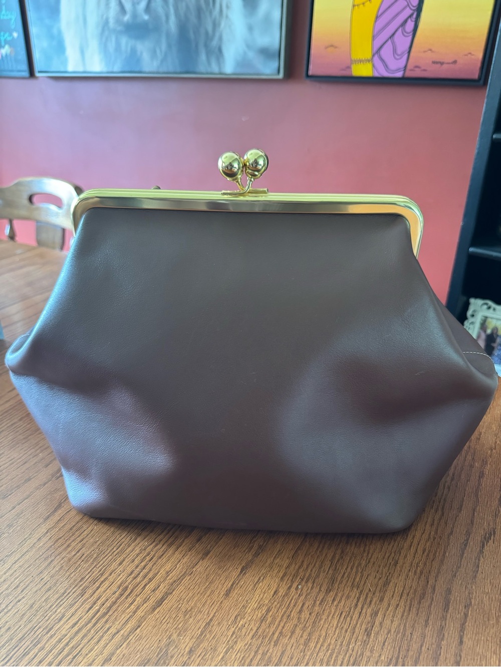 Coach Brown Frame Shoulder Bag with Gold Hardware